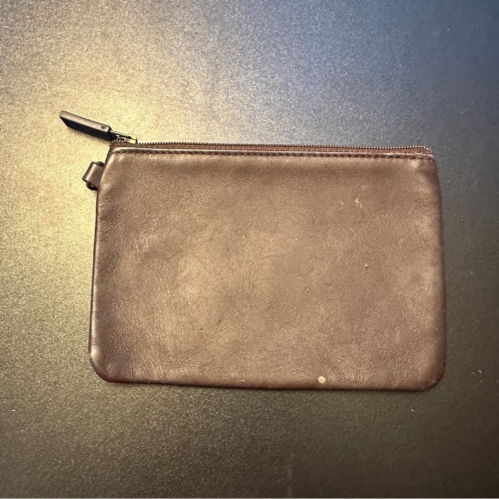 UGG Brown Leather Cosmetic zippered Bag Essential Organizer for purse - Picture 2 of 12